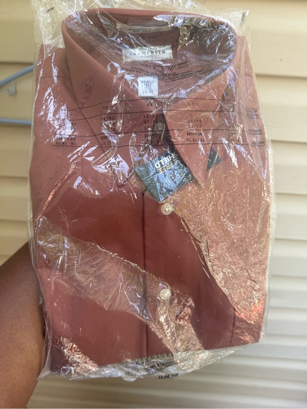 Van Heusen Men's Rust-Brown Dress Shirt